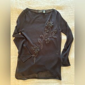 Sheer long sleeve top